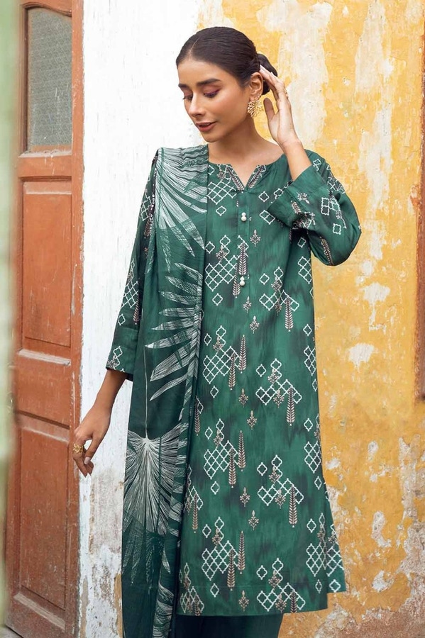 3 Piece Digital Printed Dobby Linen Uncstitched Suit LT-32013 A