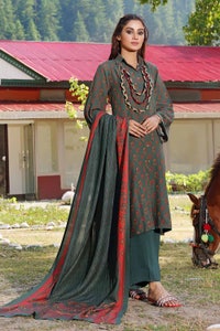 3 Piece Printed Karandi Unstitched Suit AY-32004