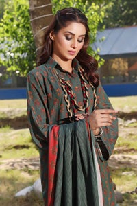 3 Piece Printed Karandi Unstitched Suit AY-32004