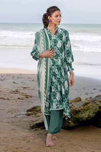 3 Piece Printed Dobby Linen Uncstitched Suit LT-32020 B