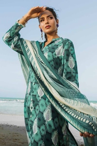 3 Piece Printed Dobby Linen Uncstitched Suit LT-32020 B