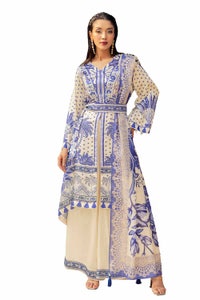 3 Piece Unstitched Printed Silk Suit S-42003