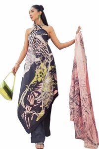 3 Piece Unstitched Printed Silk Suit S-42004