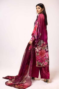 3 Piece Unstitched Printed Silk Suit S-42006