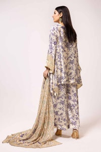 3 Piece Unstitched Printed Charmeuse Silk Suit S-42008