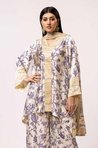 3 Piece Unstitched Printed Charmeuse Silk Suit S-42008