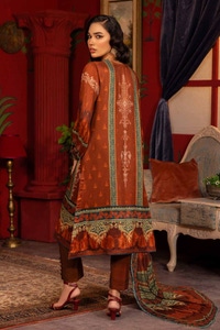 3 Piece Digital Printed Linen Unstitched Suit with Linen Jacquard Dupatta LT-32025