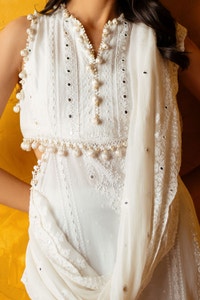 3 Piece Unstitched Embroidered Lawn Suit with Embroidered Chiffon Dupatta PM-52037