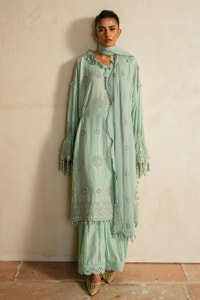 3 Piece Unstitched Embroidered Lawn Suit with Embroidered Chiffon Dupatta PM-52022