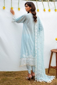 3 Piece Unstitched Embroidered Lawn Suit with Embroidered Chiffon Dupatta PM-52027
