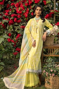 3 Piece Embroidered Lawn Unstitched Suit with Jacquard Dupatta SP-42004
