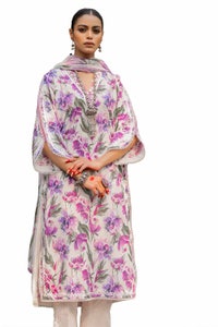 3 Piece Unstitched Printed Lawn Suit with Lurex Chiffon Dupatta SP-42009