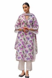3 Piece Unstitched Printed Lawn Suit with Lurex Chiffon Dupatta SP-42009