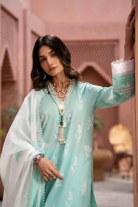 3 Piece Lacquer Printed Embroidered Lawn Unstitched Suit with Lacquer Printed Paper Cotton Dupatta SP-42018
