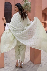 3 Piece Lacquer Printed Embroidered Lawn Unstitched Suit with Lacquer Printed Paper Cotton Dupatta SP-42019