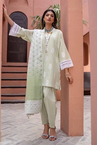 3 Piece Lacquer Printed Embroidered Lawn Unstitched Suit with Lacquer Printed Paper Cotton Dupatta SP-42019