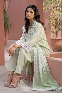 3 Piece Lacquer Printed Embroidered Lawn Unstitched Suit with Lacquer Printed Paper Cotton Dupatta SP-42019