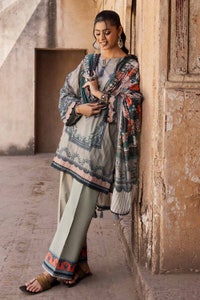 3 Piece Unstitched Printed Lawn Suit with Woven Stripe Dupatta SP-42039
