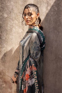 3 Piece Unstitched Printed Lawn Suit with Woven Stripe Dupatta SP-42039