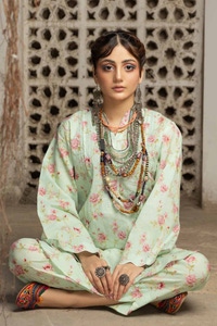 2 Piece Printed Lawn Unstitched Suit with Croatia Laces TL-42011
