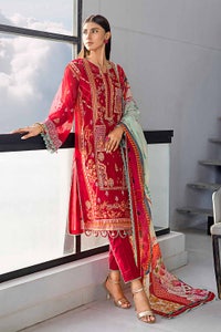 3 Piece Embroidered Net Unstitched Suit with Digital Printed Silk Dupatta SSM-32006