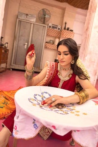 3 Piece Embroidered Unstitched Jacquard Shirt with Digital Printed Jacquard Dupatta and Neckline FE-32035
