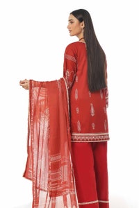 3 Piece Unstitched Printed Lawn Suit with Chiffon Dupatta CLF-42010
