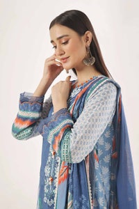 3 Piece Unstitched Embroidered Printed Lawn Suit CLP-42067