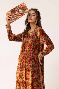 2 Piece Unstitched Embroidered Velvet Suit VLT-42001