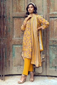 3 Piece Printed Linen Unstitched Suit LT-32011 B