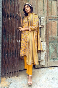 3 Piece Printed Linen Unstitched Suit LT-32011 B