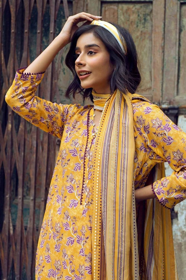 3 Piece Printed Linen Unstitched Suit LT-32011 B