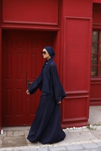 Nisa Embellished Abaya With Embroidered Scarf WGB-KAB-22031