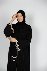 Nisa Embroidered Stipe Abaya With Embroidered Scarf WGB-KAB-22048