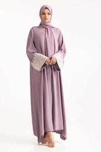 Nisa Georgette Embroidered Abaya With Dyed Scarf WGB-KAB-22060