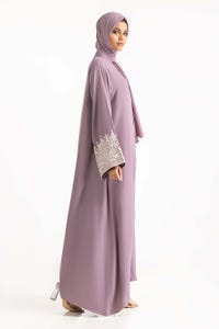 Nisa Georgette Embroidered Abaya With Dyed Scarf WGB-KAB-22060