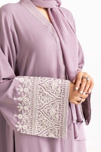 Nisa Georgette Embroidered Abaya With Dyed Scarf WGB-KAB-22060