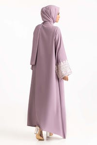 Nisa Georgette Embroidered Abaya With Dyed Scarf WGB-KAB-22060