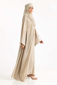 Nisa Georgette Embroidered Abaya With Dyed Chiffon Scarf WGB-KAB-22085