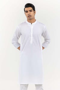 White Basic Kurta KR-EMB22-006