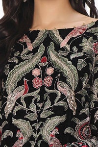 3 Piece Unstitched Embroidered Velvet Suit with Embroidered Velvet Dupatta WV-42002