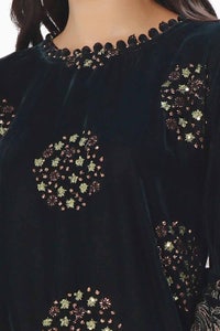 3 Piece Unstitched Embroidered Velvet Suit with Embroidered Velvet Dupatta WV-42005