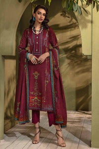 3 Piece Embroidered Khaddar Unstitched Suit with Embroidered Border K-32029