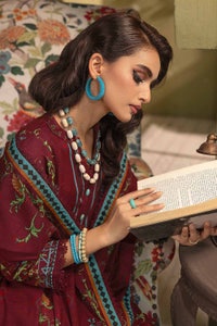 3 Piece Embroidered Khaddar Unstitched Suit with Embroidered Border K-32029