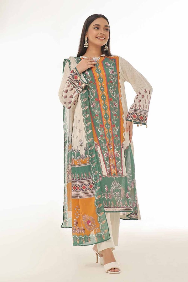 3 Piece Unstitched Printed Lawn Suit CLP-42084