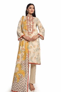 3 Piece Unstitched Embroidered Printed Lawn Suit CLP-32311