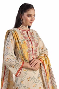 3 Piece Unstitched Embroidered Printed Lawn Suit CLP-32311