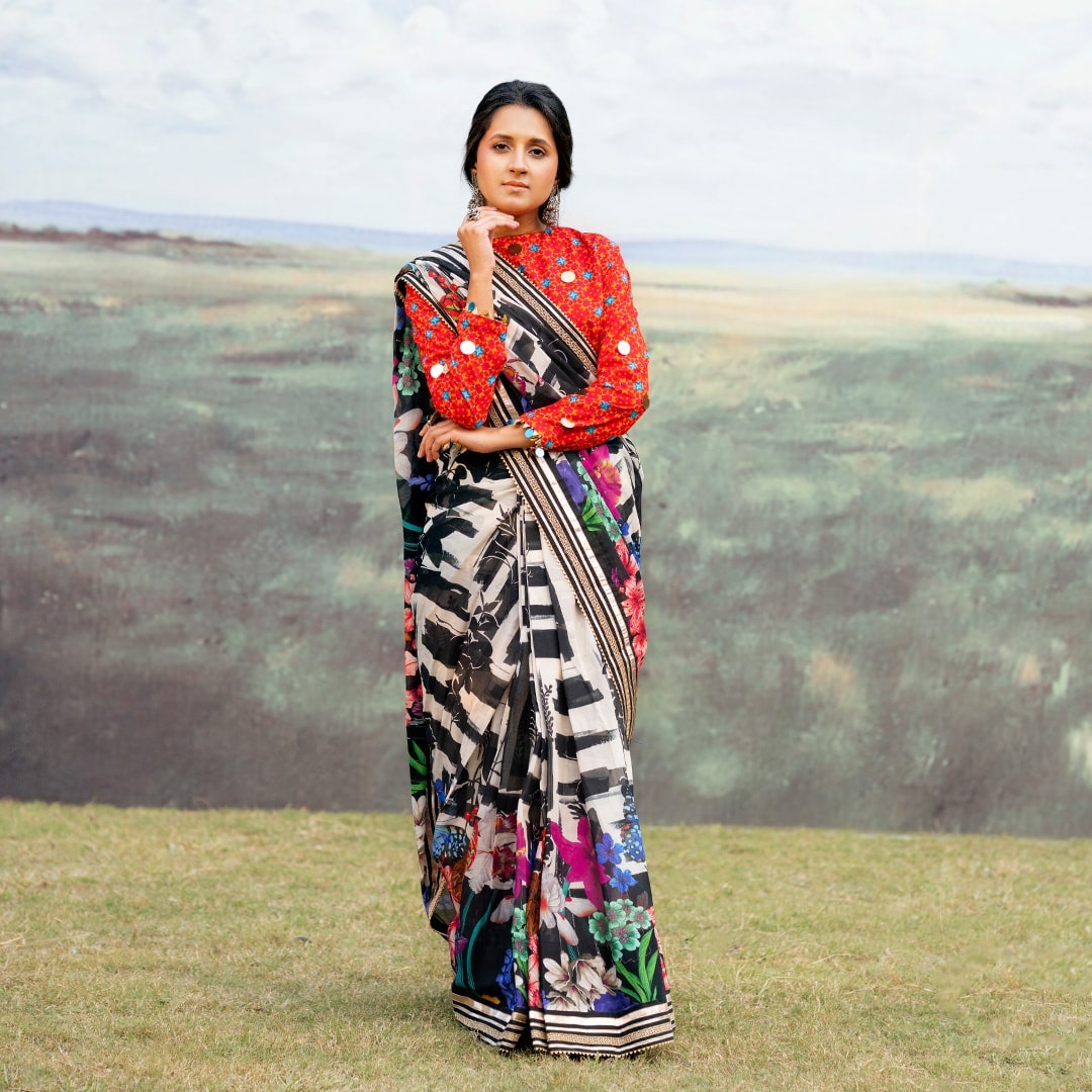 gulahmed-ideas-red-and-black-printed-denting-lawn-saree-dhoop-kinare-2025