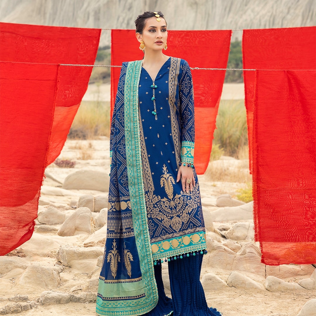 gulahmed-ideas-blue-3-piece-unstitched-summer-gold-banarsi-lawn-suit-design-2025-with-dupatta