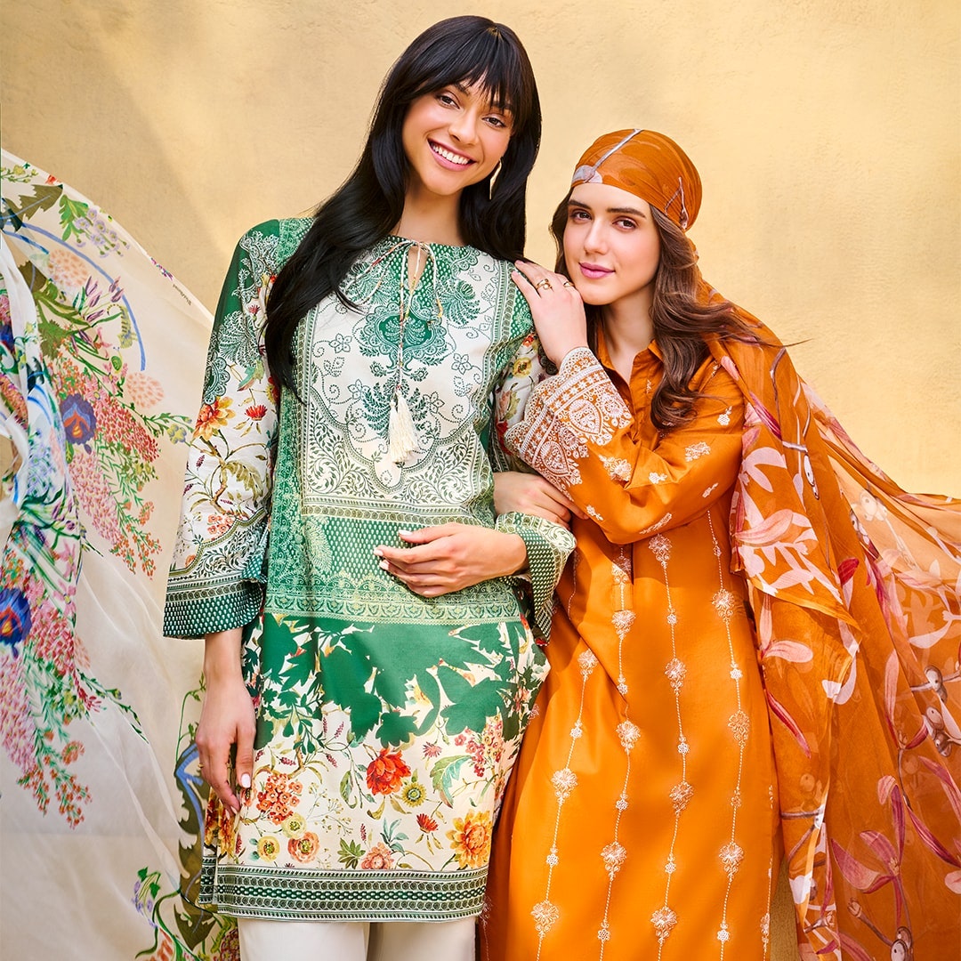 gulahmed-ideas-orange-green-3-piece-unstitched-cotton-silk-suits-designs-2025-floral-world